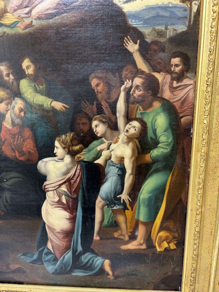 Raphael "The Transfiguration" 1910 Oil Reproduction Giltwood Frame