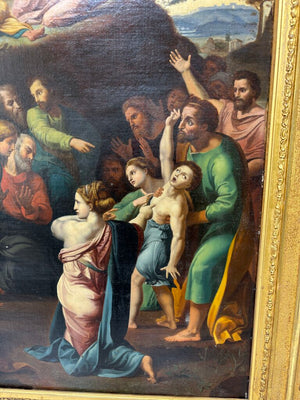 Raphael "The Transfiguration" 1910 Oil Reproduction Giltwood Frame