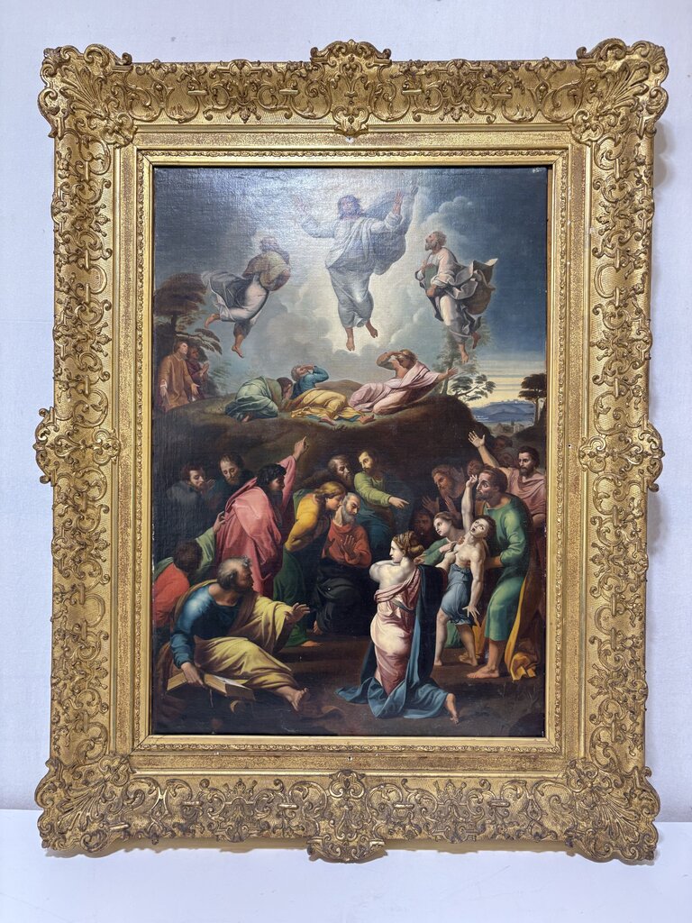 Raphael "The Transfiguration" 1910 Oil Reproduction Giltwood Frame