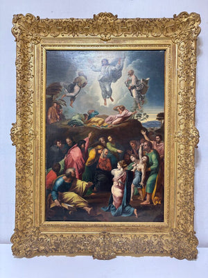 Raphael "The Transfiguration" 1910 Oil Reproduction Giltwood Frame