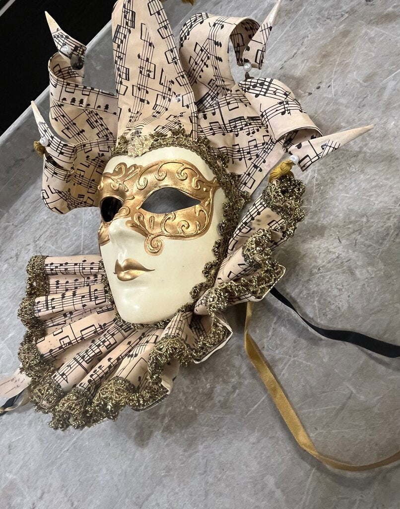 Otto Bassano Hand Painted Venetian Mask Gold