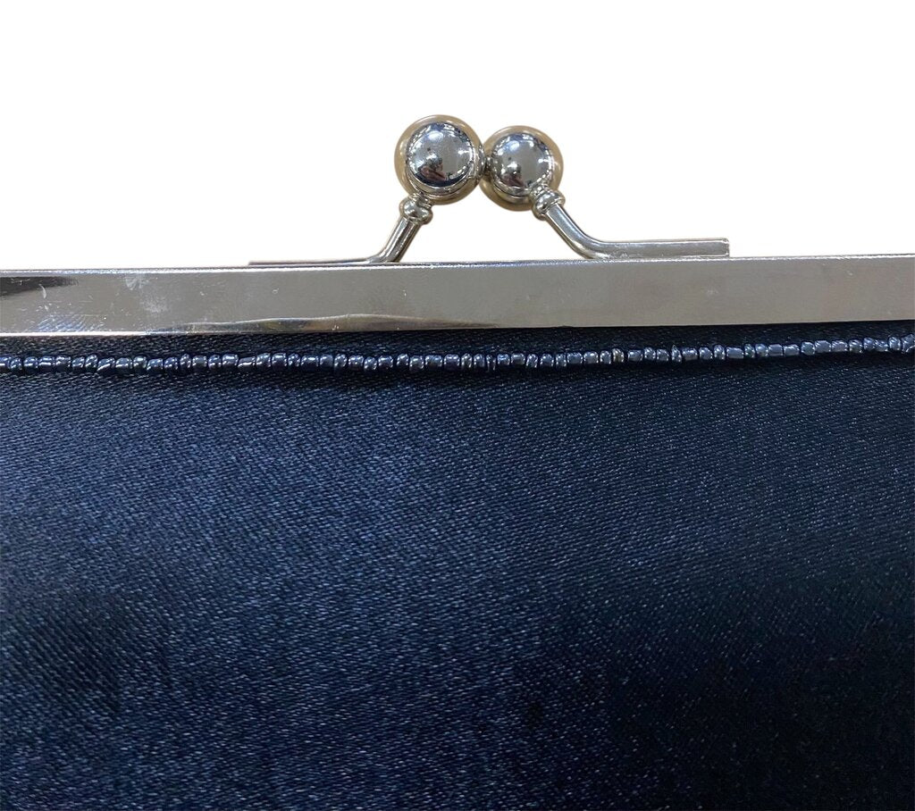 bebe Sequin Beaded Navy Floral Convertible Clutch