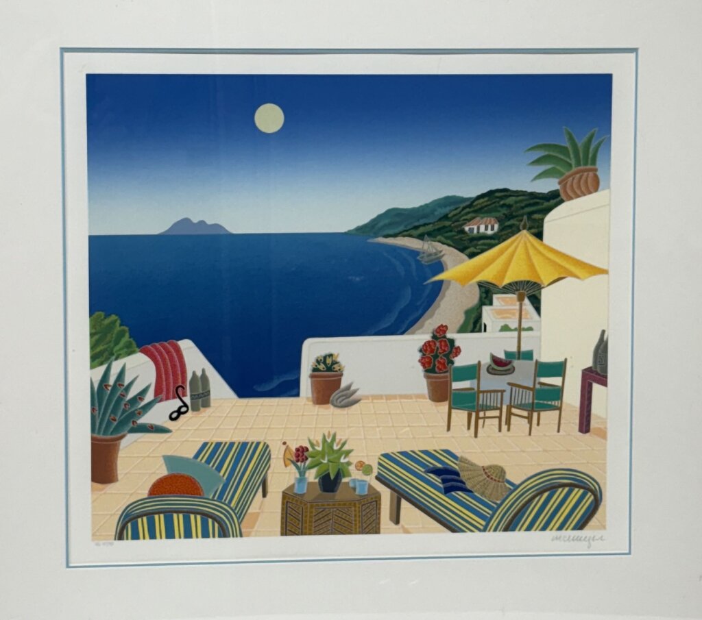 Thomas McKnight "Terrace Overlooking the Sea" HC15/40 Serigraph