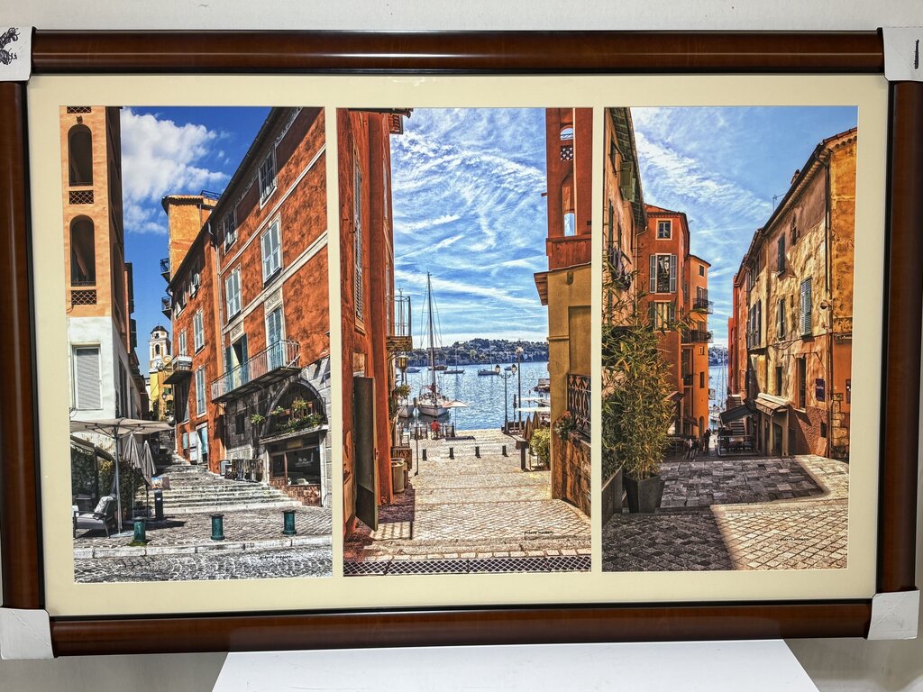 Pierre Masson Triptych Villefranche Sur Mer Series France Hi Rez Photos on Canvas New Unhung Frame
