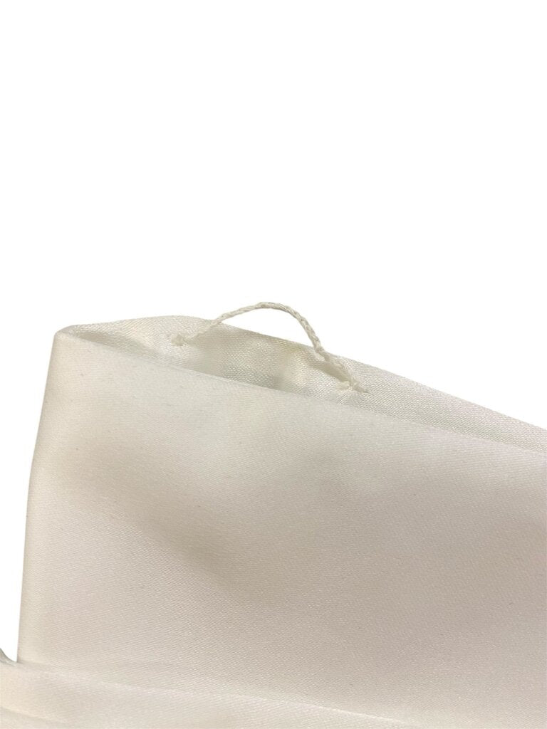 White Silk Satin Beaded Shawl/ Wrap 12"x82"