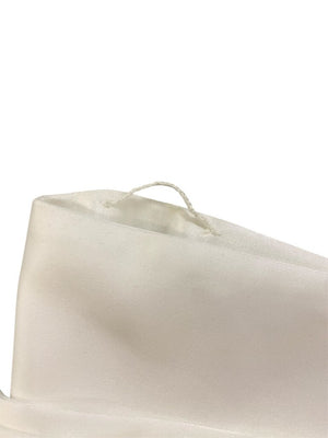 White Silk Satin Beaded Shawl/ Wrap 12"x82"