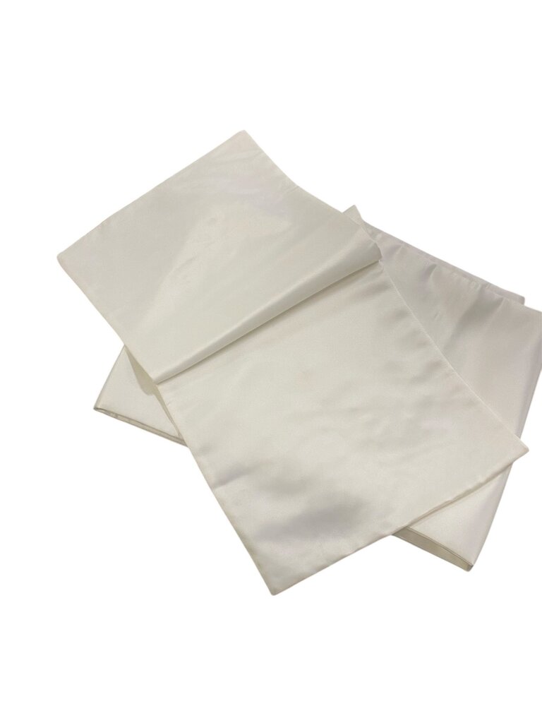 White Silk Satin Beaded Shawl/ Wrap 12"x82"