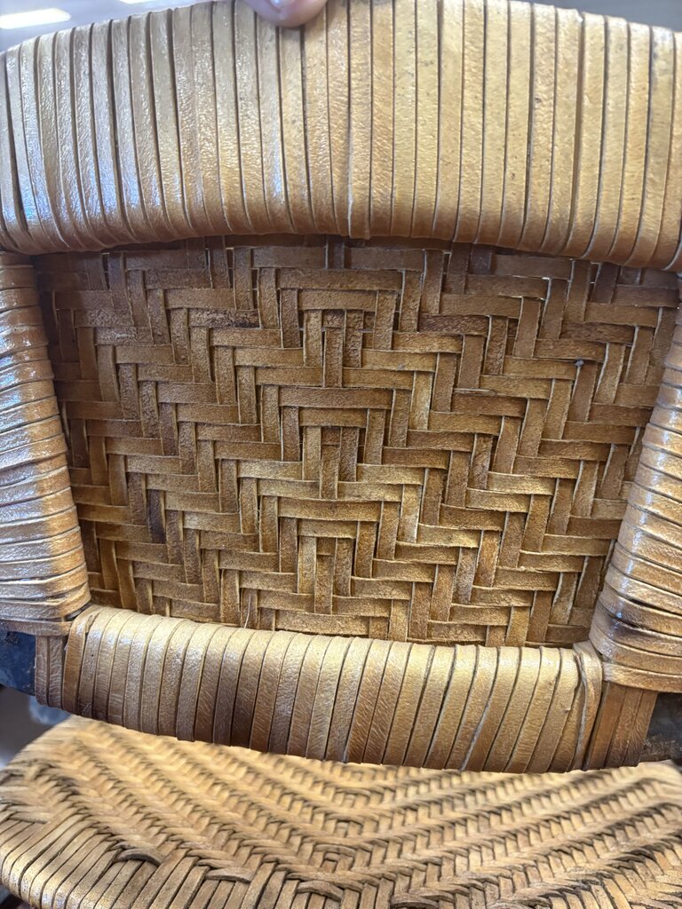 Wrought Iron & Rawhide Counter Chairs Set (4PCS)