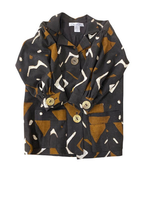 Oscar de la Renta Abstract Blazer w/ Bone Buttons RARE