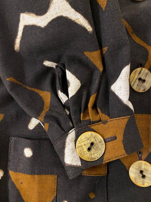 Oscar de la Renta Abstract Blazer w/ Bone Buttons RARE