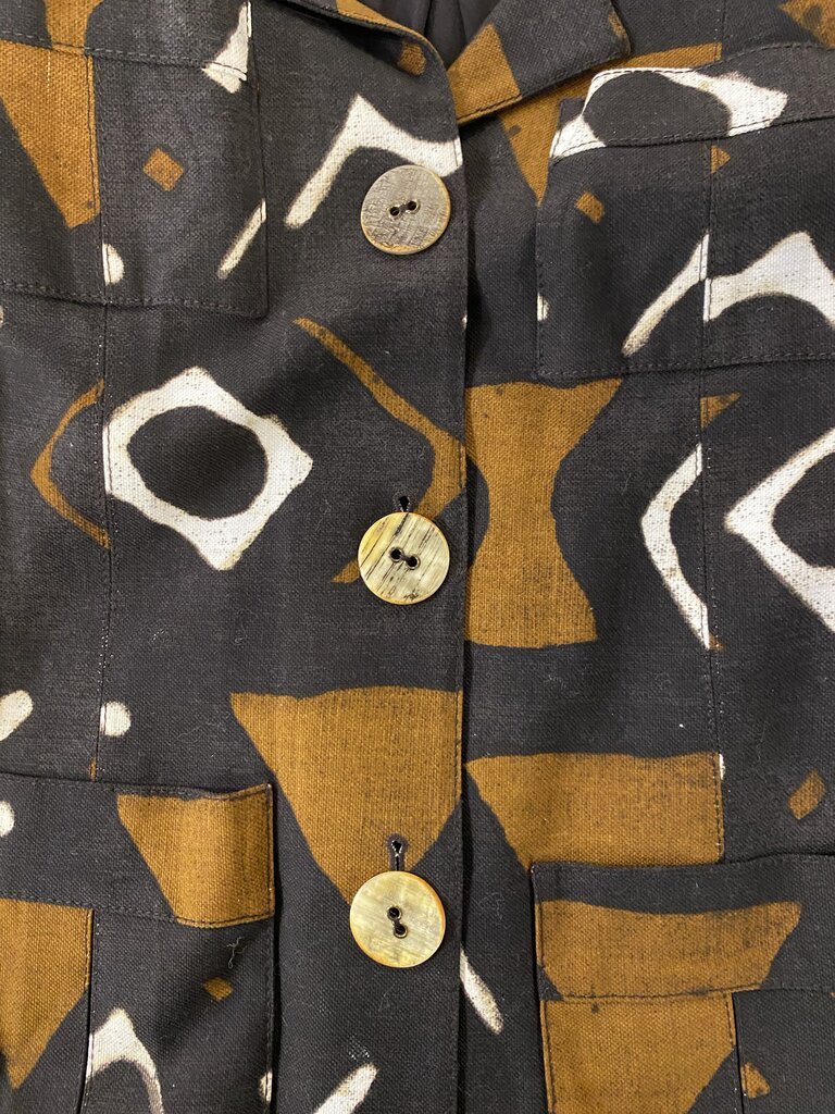 Oscar de la Renta Abstract Blazer w/ Bone Buttons RARE