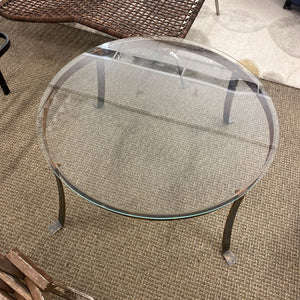 Iron Coffee Table w/ Glass Top 32x15.5"