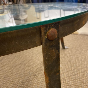 Iron Coffee Table w/ Glass Top 32x15.5"