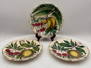 A. Borsato Nove Majolica Style Fruit Motif Plates 8" (3Pcs)