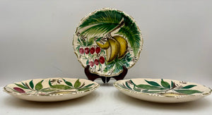 A. Borsato Nove Majolica Style Fruit Motif Plates 8" (3Pcs)