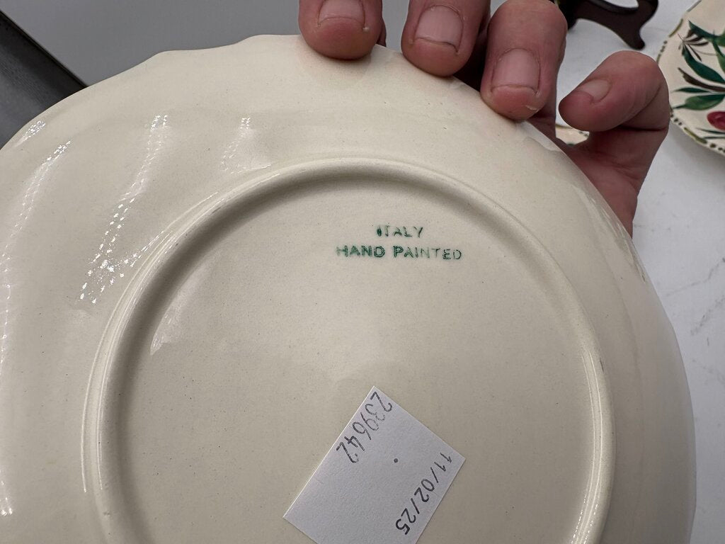 A. Borsato Nove Majolica Style Fruit Motif Plates 8" (3Pcs)