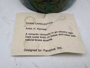 Heather Ramsay Dark Oxide Finish on Brass & Steel w/ Natural Brass Accents Vase