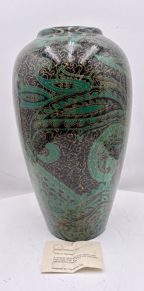 Heather Ramsay Dark Oxide Finish on Brass & Steel w/ Natural Brass Accents Vase