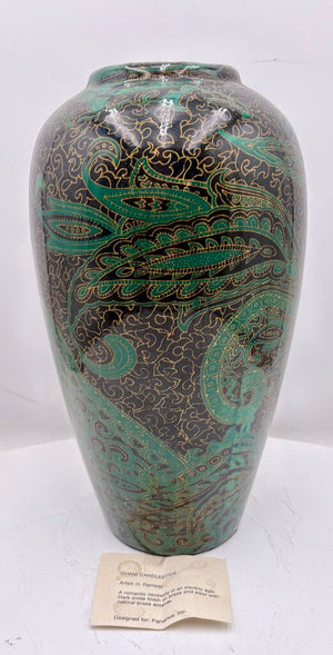 Heather Ramsay Dark Oxide Finish on Brass & Steel w/ Natural Brass Accents Vase