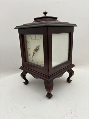 Bombay Co. Wooden Dual Sided Mantel Clock w/ Dual Picture Frames (Batt Op Movement)
