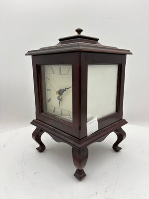 Bombay Co. Wooden Dual Sided Mantel Clock w/ Dual Picture Frames (Batt Op Movement)