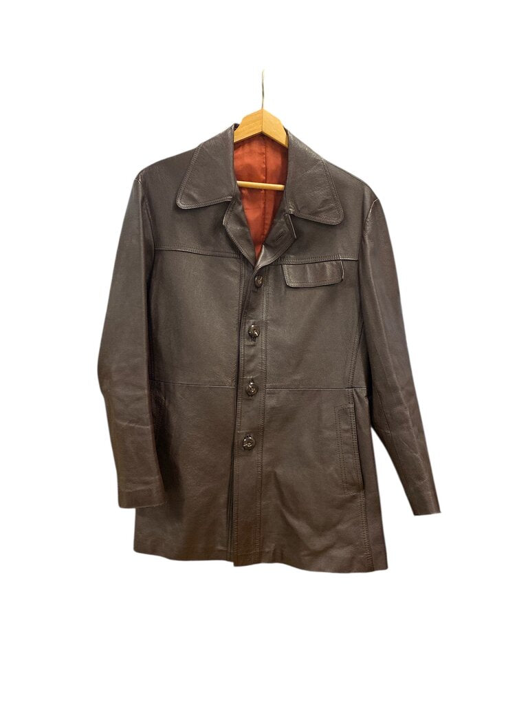 Vintage Brown Leather Blazer Made in Greece (EU 52, US 42)