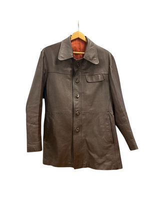 Vintage Brown Leather Blazer Made in Greece (EU 52, US 42)