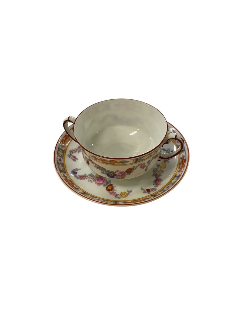 Minton Rose H&C Heinrich Porcelain Bouillon Cup & Saucer (2pcs)