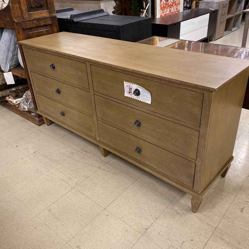 Double Wide Wood Dresser w/ 6 Drawers Orig. $1279 (33 X 70 X 19)