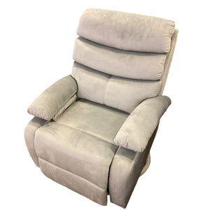 Light Blue Velvet Manual Swivel Recliner