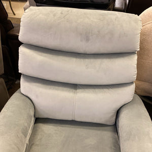 Light Blue Velvet Manual Swivel Recliner