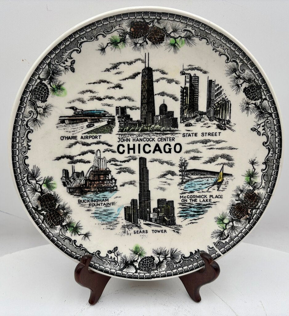 Souvenier Porcelain "Chicago" Decorative Plate
