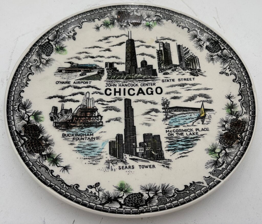 Souvenier Porcelain "Chicago" Decorative Plate