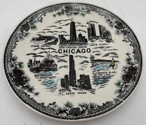 Souvenier Porcelain "Chicago" Decorative Plate