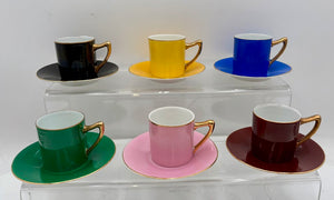 Czechoslovakia Multicolor Demitasse Cup & Saucer Set (12Pcs)