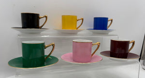 Czechoslovakia Multicolor Demitasse Cup & Saucer Set (12Pcs)