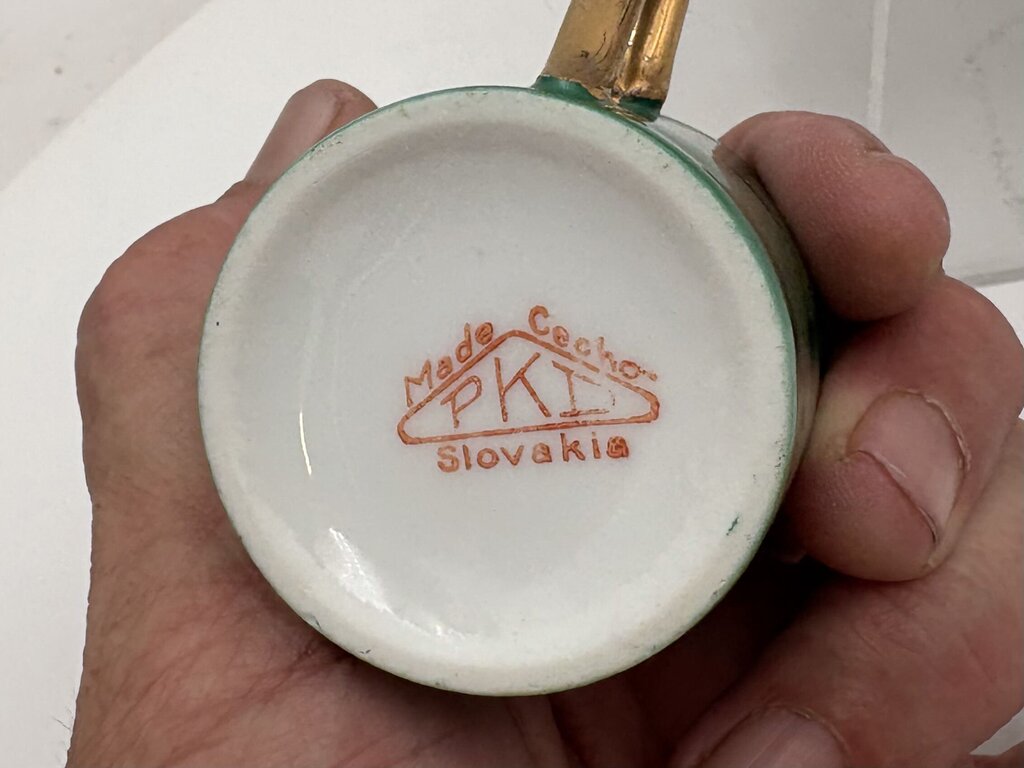 Czechoslovakia Multicolor Demitasse Cup & Saucer Set (12Pcs)