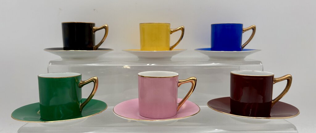 Czechoslovakia Multicolor Demitasse Cup & Saucer Set (12Pcs)
