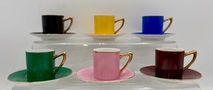Czechoslovakia Multicolor Demitasse Cup & Saucer Set (12Pcs)