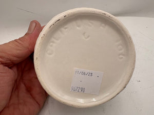 Ceramic White Lidded Cow Motif Butter Crock (2Pcs)