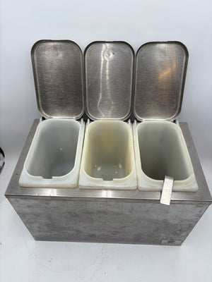 Server Products 3 Sleeve Stainless Condiment Topping Bar 5 Pcs