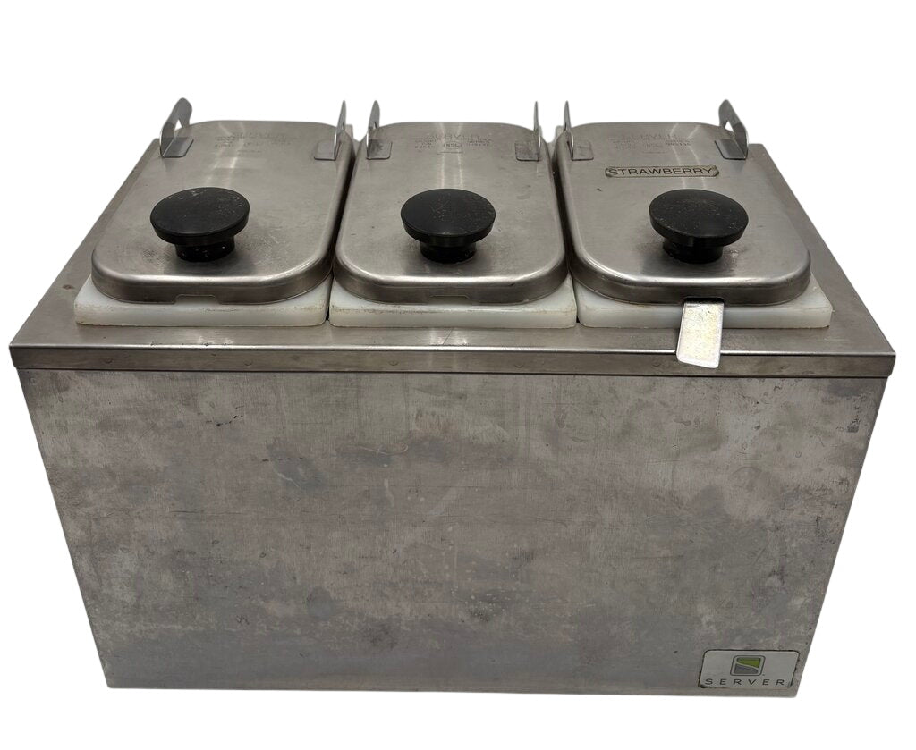 Server Products 3 Sleeve Stainless Conditment Topping Bar (5Pcs)