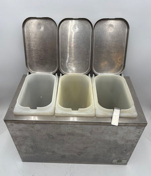 Server Products 3 Sleeve Stainless Condiment Topping Bar 5 Pcs