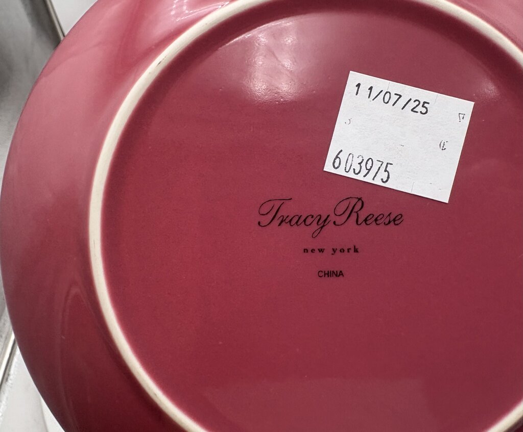 Tracy Reese Neiman Marcus Gold Rim Salad Dessert Plates 7.25” Set of 4