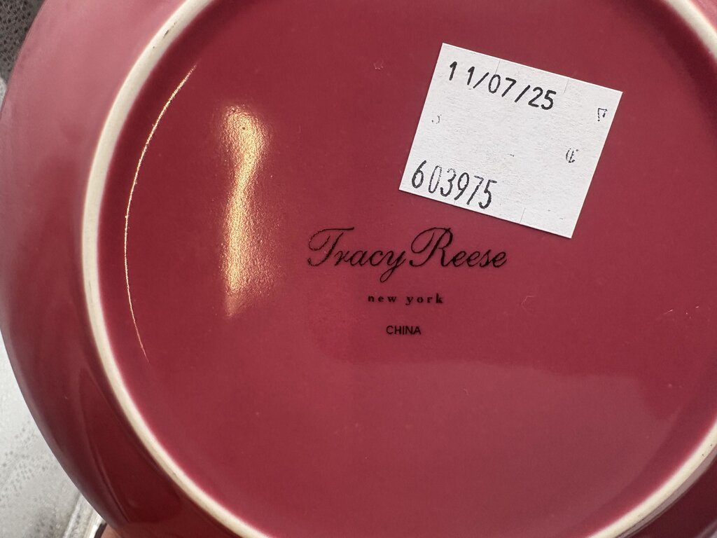 Tracy Reese Neiman Marcus Gold Rim Salad Dessert Plates 7.25” Set of 4