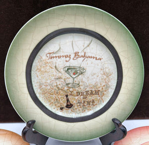 Tommy Bahama Porcelain Haiwiian Party Theme Plates 6.5" Set of 6