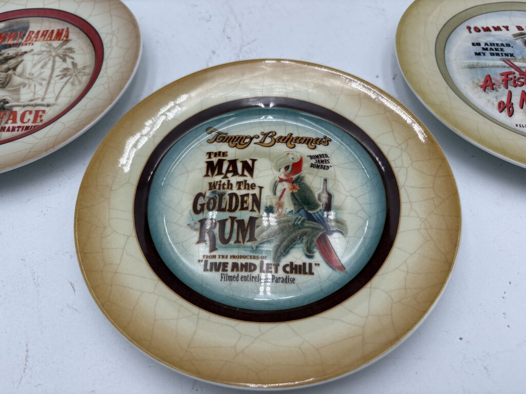 Tommy Bahama Porcelain Haiwiian Party Theme Plates 6.5" Set of 6