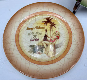 Tommy Bahama Porcelain Haiwiian Party Theme Plates 6.5" Set of 6