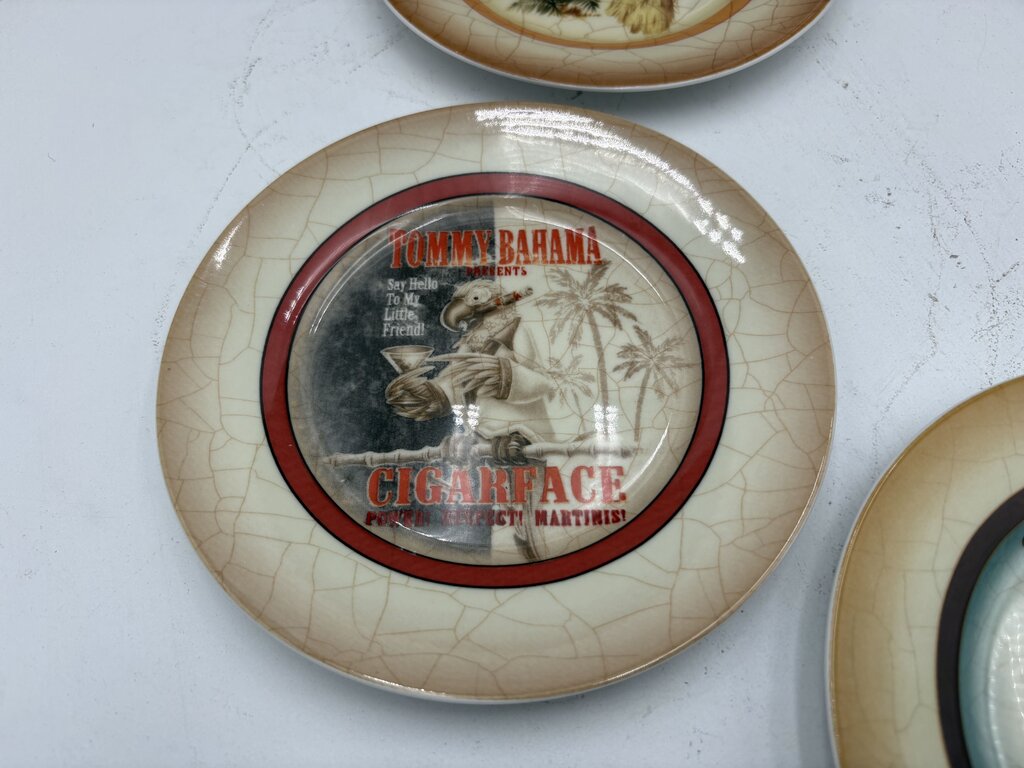 Tommy Bahama Porcelain Haiwiian Party Theme Plates 6.5" Set of 6