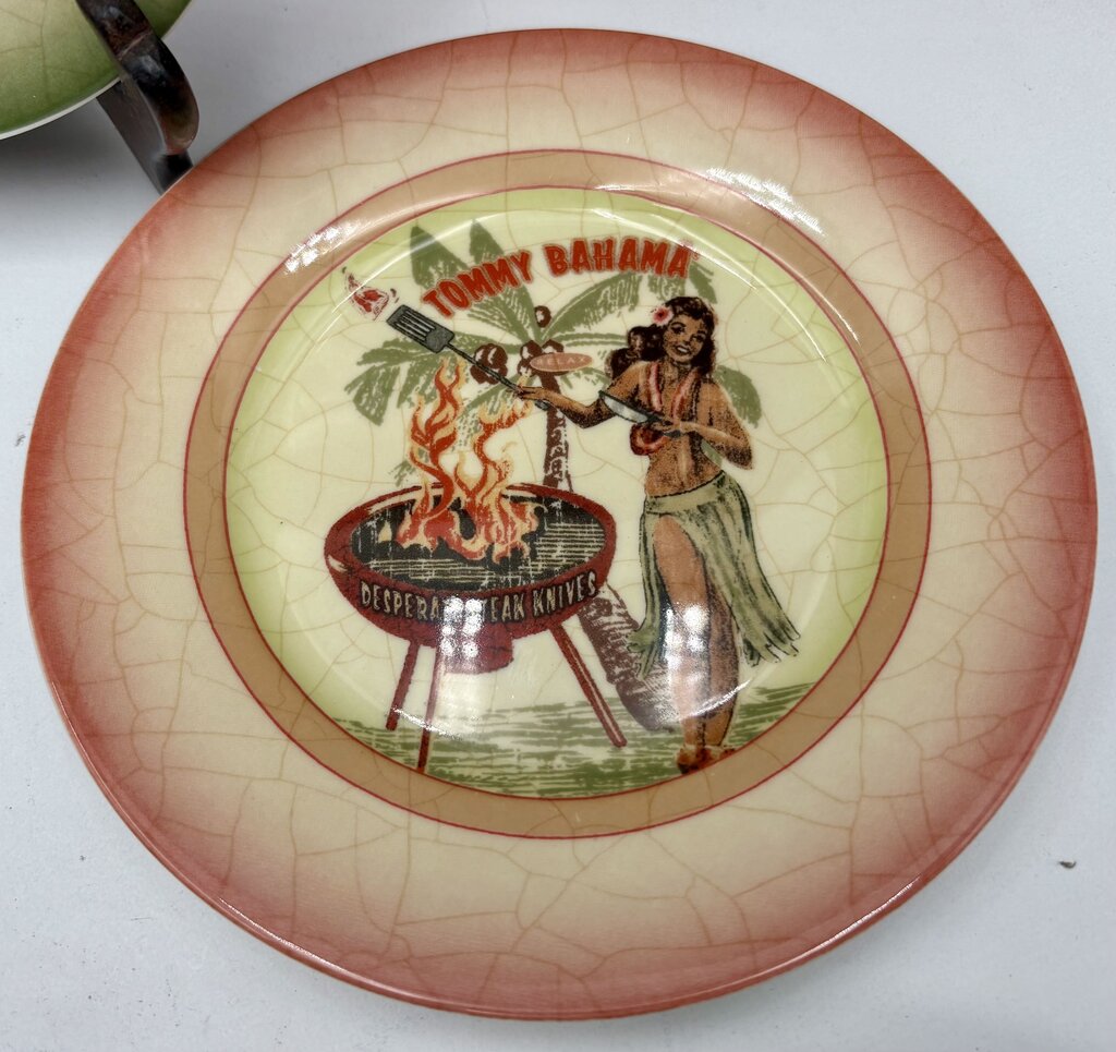Tommy Bahama Porcelain Haiwiian Party Theme Plates 6.5" Set of 6